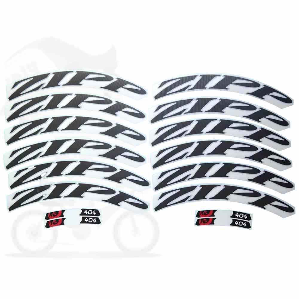 ZIPP(ジップ)404リムステッカーセット(2014/グロッシーブラック/ホワイトアウトライン/リム2本分)