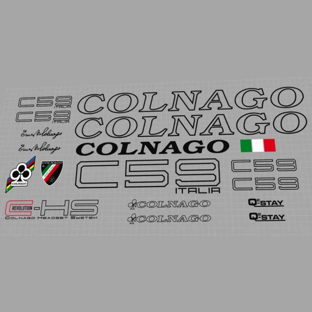 COLNAGO(コルナゴ)C59 ITALIAフレームステッカーセット(ブラックアウトライン)