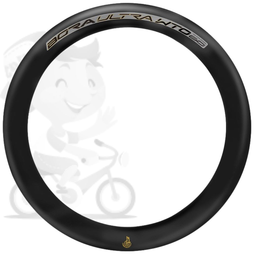 CAMPAGNOLO(カンパニョーロ)BORA ULTRA(ボラウルトラ)WTO 60リムステッカーセット(2024/ブラック/ゴールドアウトライン/リム2本分)