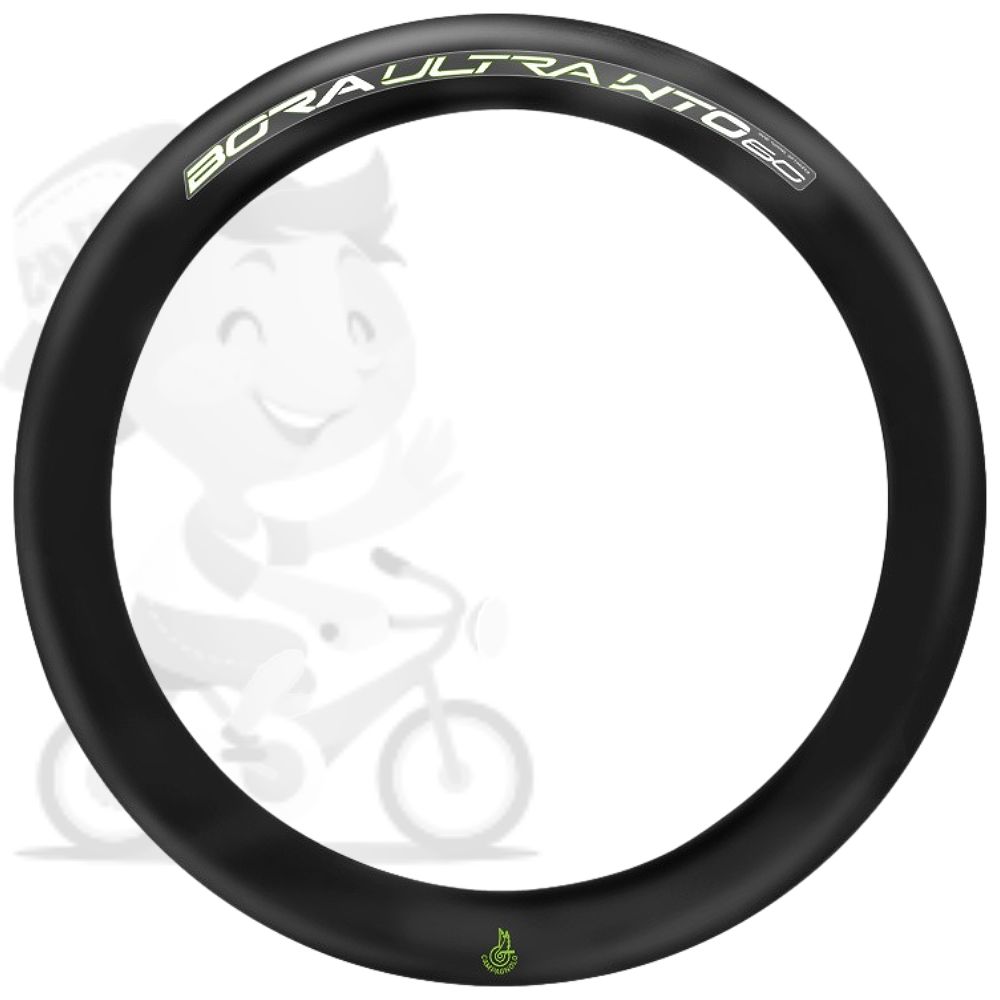 CAMPAGNOLO(カンパニョーロ)BORA ULTRA(ボラウルトラ)WTO 60リムステッカーセット(2024/ホワイト/グリーンアウトライン/リム2本分)