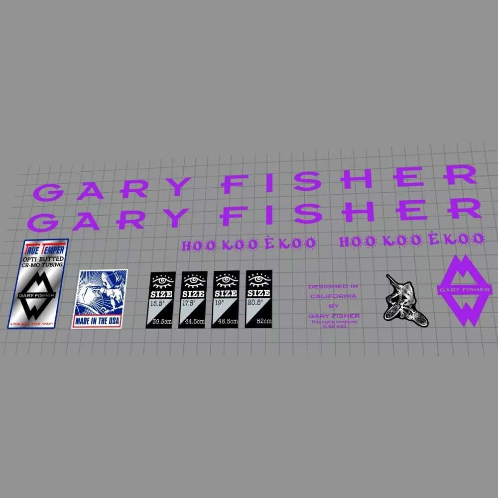 GARY FISHER(ゲーリーフィッシャー)HOO KOO E KOOフレームステッカーセット(1994)