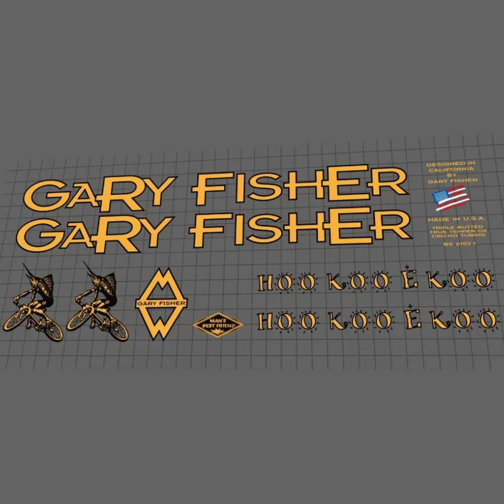 GARY FISHER(ゲーリーフィッシャー)HOO KOO E KOO(フクイク)フレームステッカーセット(1996/オレンジ)