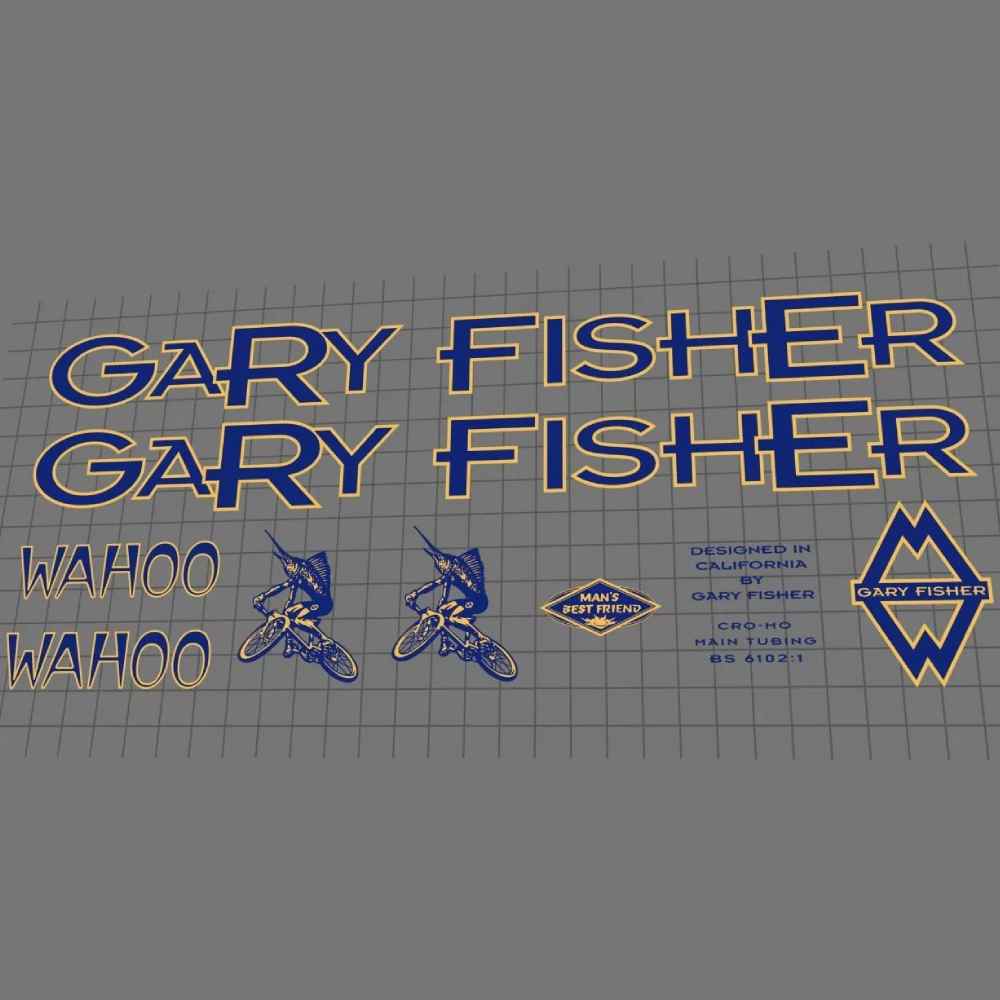 GARY FISHER(ゲーリーフィッシャー)WAHOO(ワフー)フレームステッカーセット(1996/ブルー)