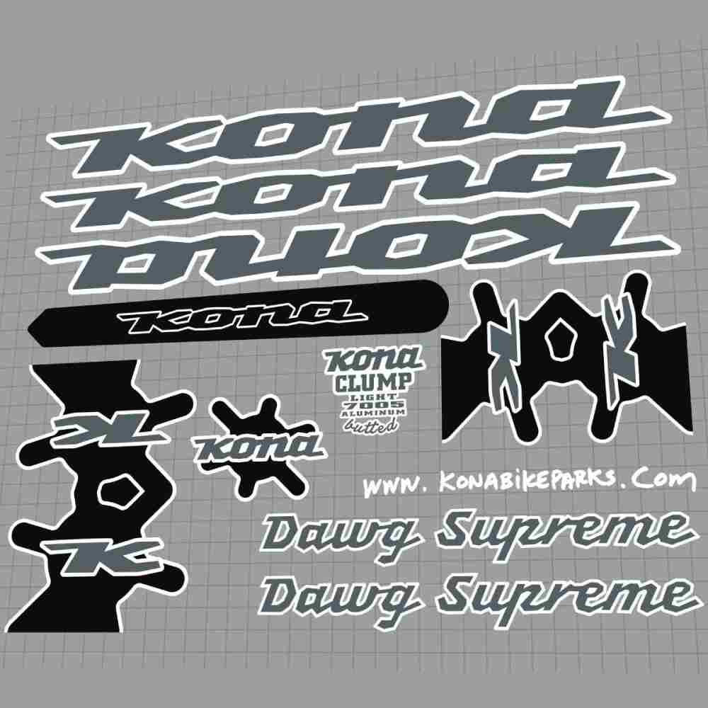 kona(コナ)Dawg Supreme(ドーグシュプリーム)フレームステッカーセット(2007)