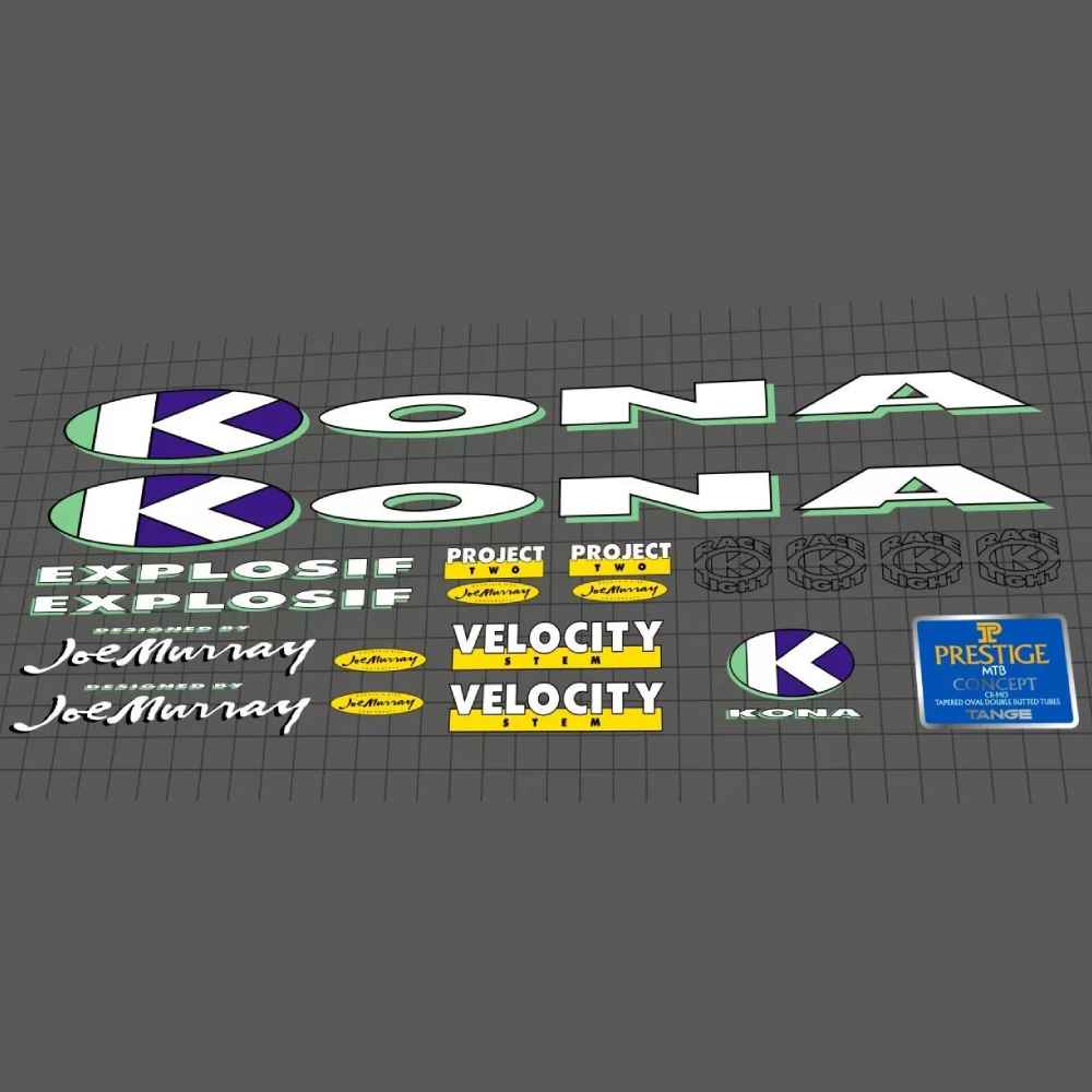 KONA(コナ)EXPLOSIF(エクスプロシフ)フレームステッカーセット(1992/Green Shadow)
