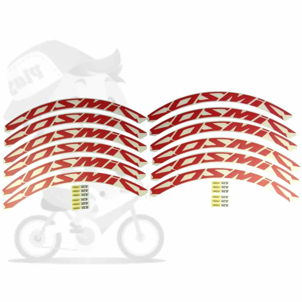 MAVIC(マヴィック)COSMIC CARBON SLS(コスミックカーボンエスエルエス)リムステッカーセット(REFLECTIVE RED(リフレクティブレッド)/リム2本分)