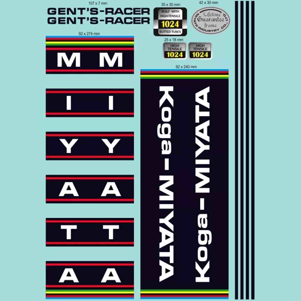 KOGA MIYATA(コガミヤタ)GENT’S RACERフレームステッカーセット