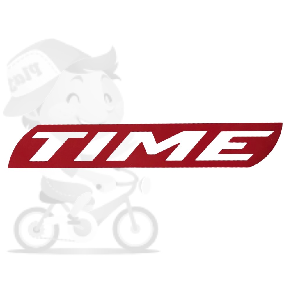 TIME(タイム)ロゴステッカー(レッド/W18/H2.9)