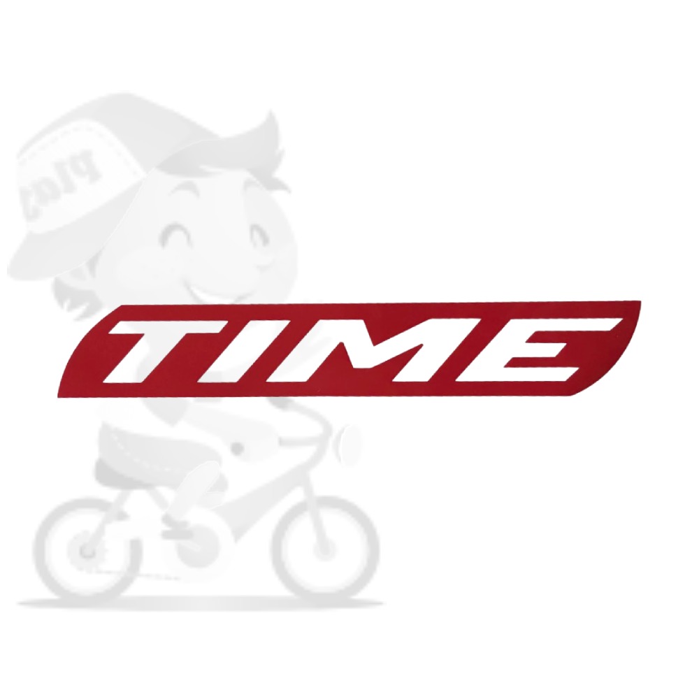 TIME(タイム)シートチューブ用ロゴステッカー(レッド/W19/H2.5/2枚1セット)