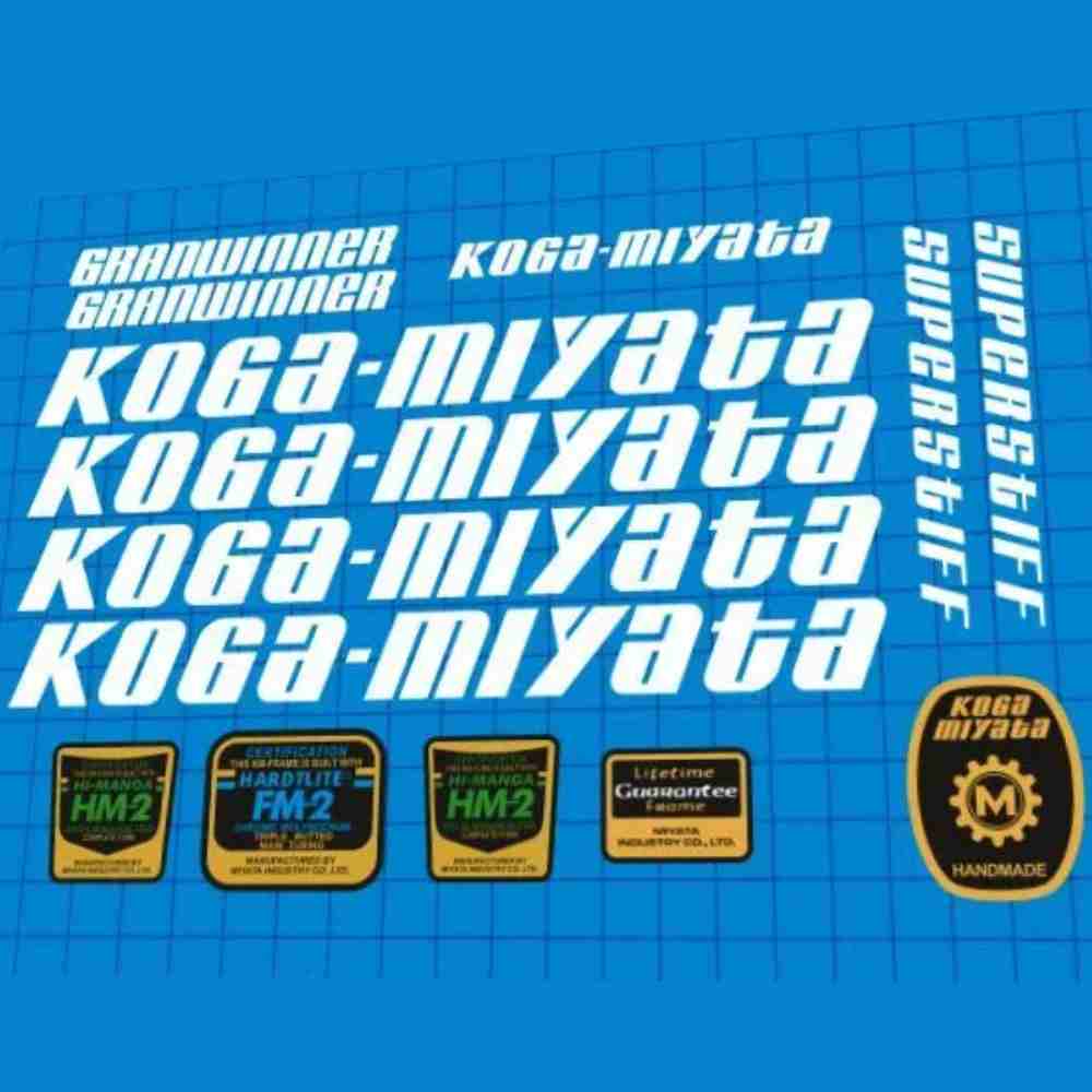 KOGA MIYATA(コガミヤタ)GRANWINNER(グランウイナー)フレームステッカーセット(1987/ホワイト)