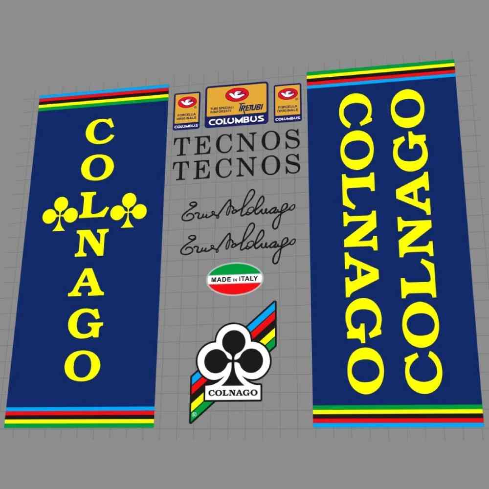 COLNAGO(コルナゴ)TECNOS(エクノス)フレームステッカーセット(イエロー系)