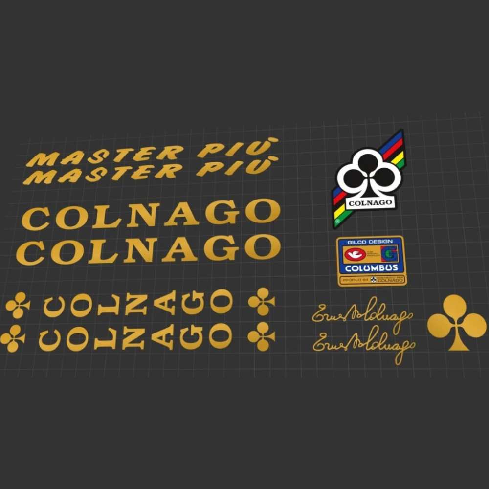 COLNAGO(コルナゴ)MASTER PIU(マスターピュー)フレームステッカーセット(1989/ゴールドバージョン)