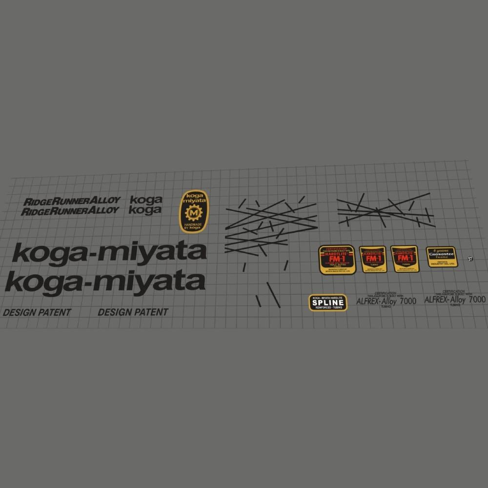 KOGA MIYATA(コガミヤタ)RIDGE RUNNER(リッジランナー)アルミフレームステッカーセット(1991/ブラック)