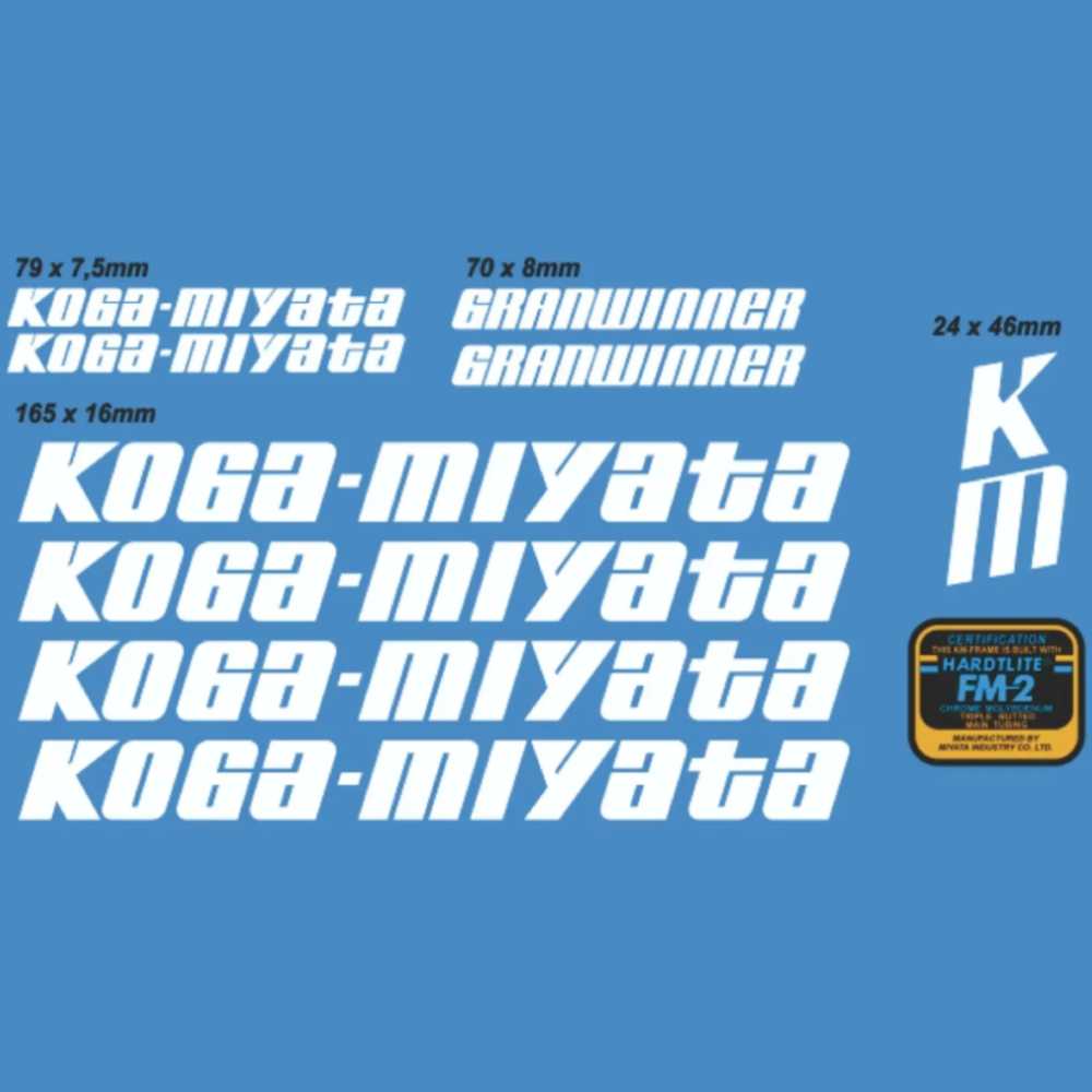 KOGA MIYATA(コガミヤタ)GRANWINNER(グランウィナー)フレームステッカーセット(1987/ホワイト)