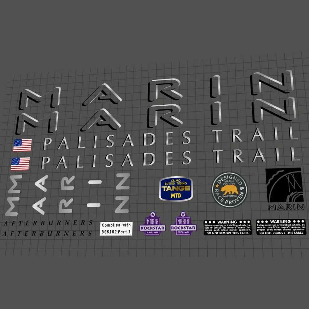 MARIN(マリン)PALISADES TRAIL(パリサデストレール)フレームステッカーセット(1994)