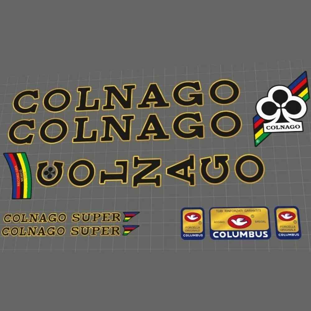 COLNAGO(コルナゴ)SUPER(スーパー)フレームステッカーセット(1979/ブラック/ゴールドアウトライン)