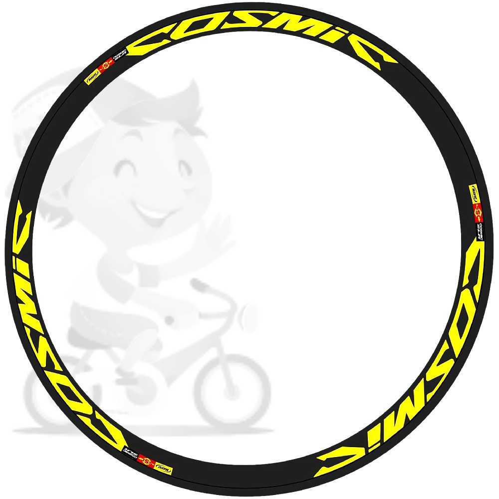 MAVIC(マヴィック)COSMIC CARBON SLR(コスミックカーボンエスエルアール)リムステッカーセット(イエローリフレクティブ/リム2本分)