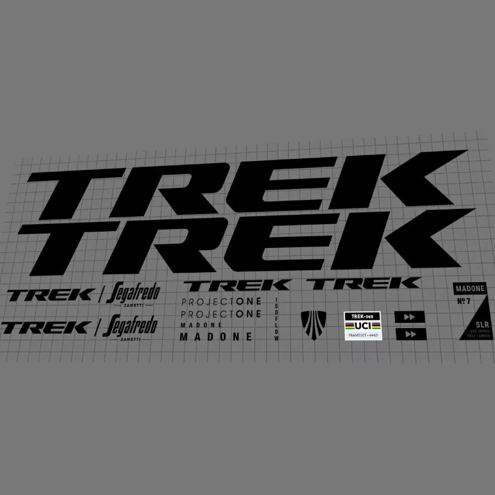 TREK(トレック)MADONE SLR(マドンエスエルアール)7 Genフレームステッカーセット(2023/ブラック/Team Trek Segafredo仕様)