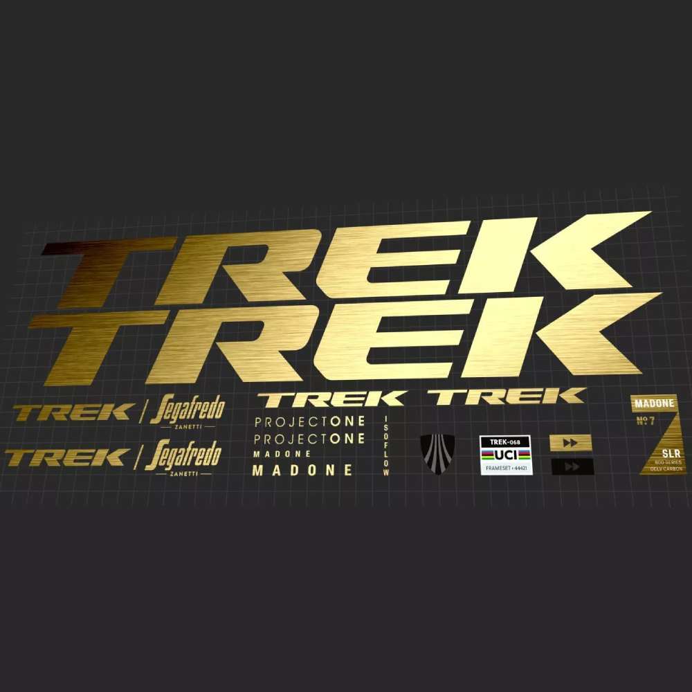TREK(トレック)MADONE SLR(マドンエスエルアール)7 Genフレームステッカーセット(2023/ブラッシュゴールド/Team Trek Segafredo仕様)