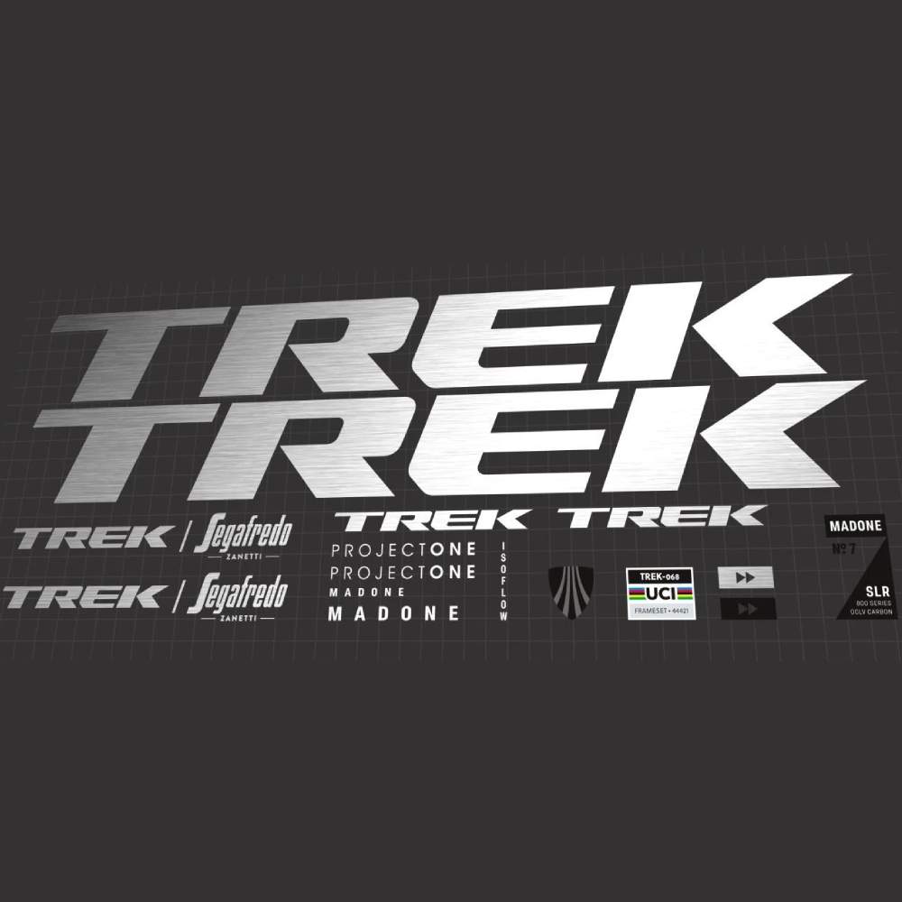 TREK(トレック)MADONE SLR(マドンエスエルアール)7 Genフレームステッカーセット(2023/ブラッシュシルバー/Team Trek Segafredo仕様)