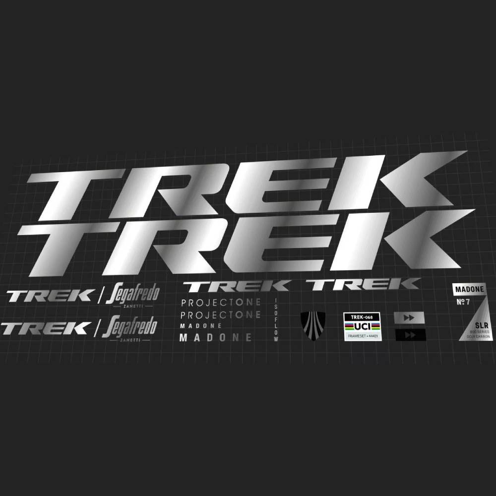 TREK(トレック)MADONE SLR(マドンエスエルアール)7 Genフレームステッカーセット(2023/ミラークローム/Team Trek Segafredo仕様)