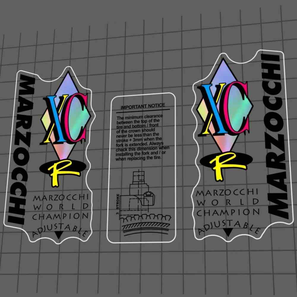 MARZOCCHI(マルゾッキ)XCRフロントサスペンションフォークステッカーセット(1995)