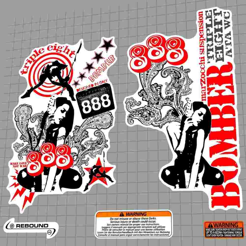 MARZOCCHI(マルゾッキ)888 ATA WCフロントサスペンションフォークステッカーセット(2008/White Fork Type)
