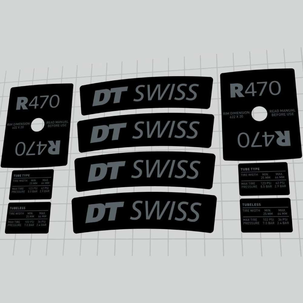 DT SWISS(ディーティースイス)R470リムステッカーセット(2020/700C/リム2本分)