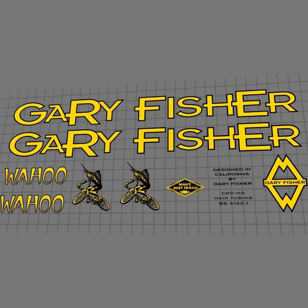 GARY FISHER(ゲーリーフィッシャー)WAHOOフレームステッカーセット(1996/イエロー)