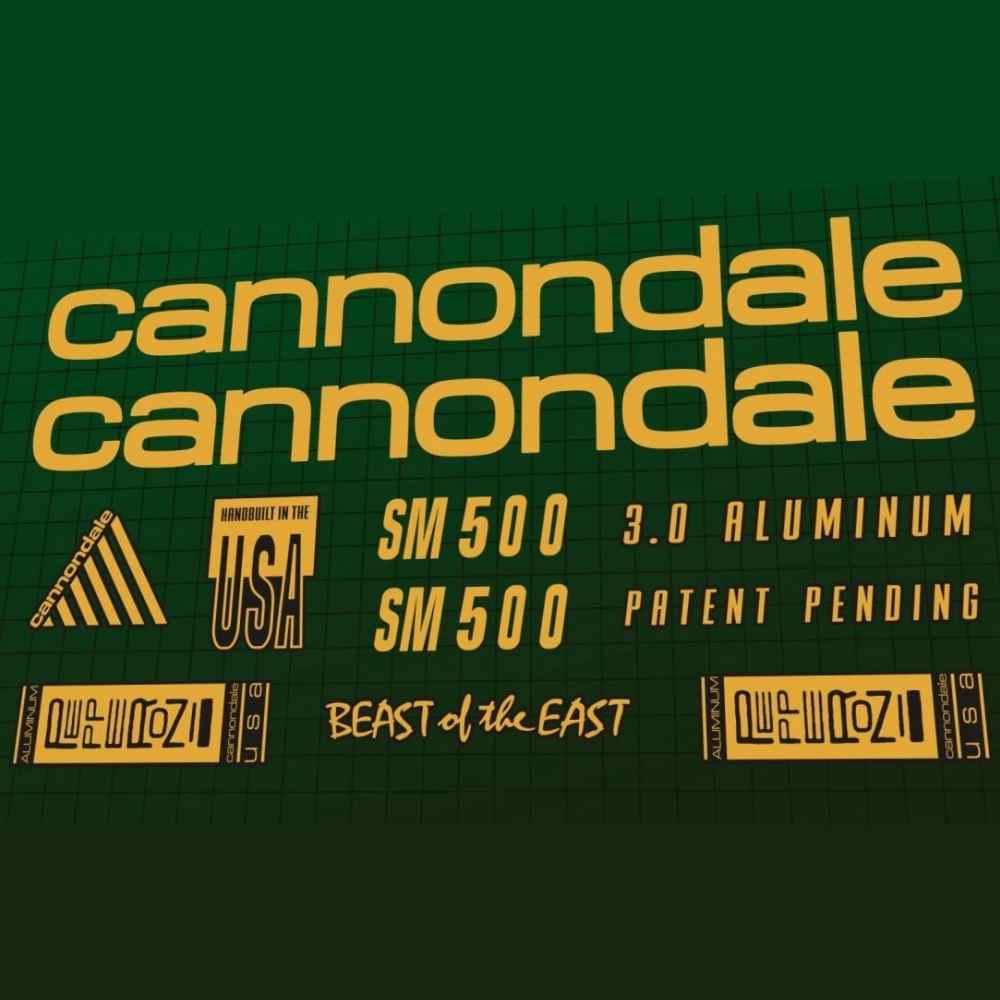 cannondale(キャノンデール)SM500フレームステッカーセット(ゴールド)