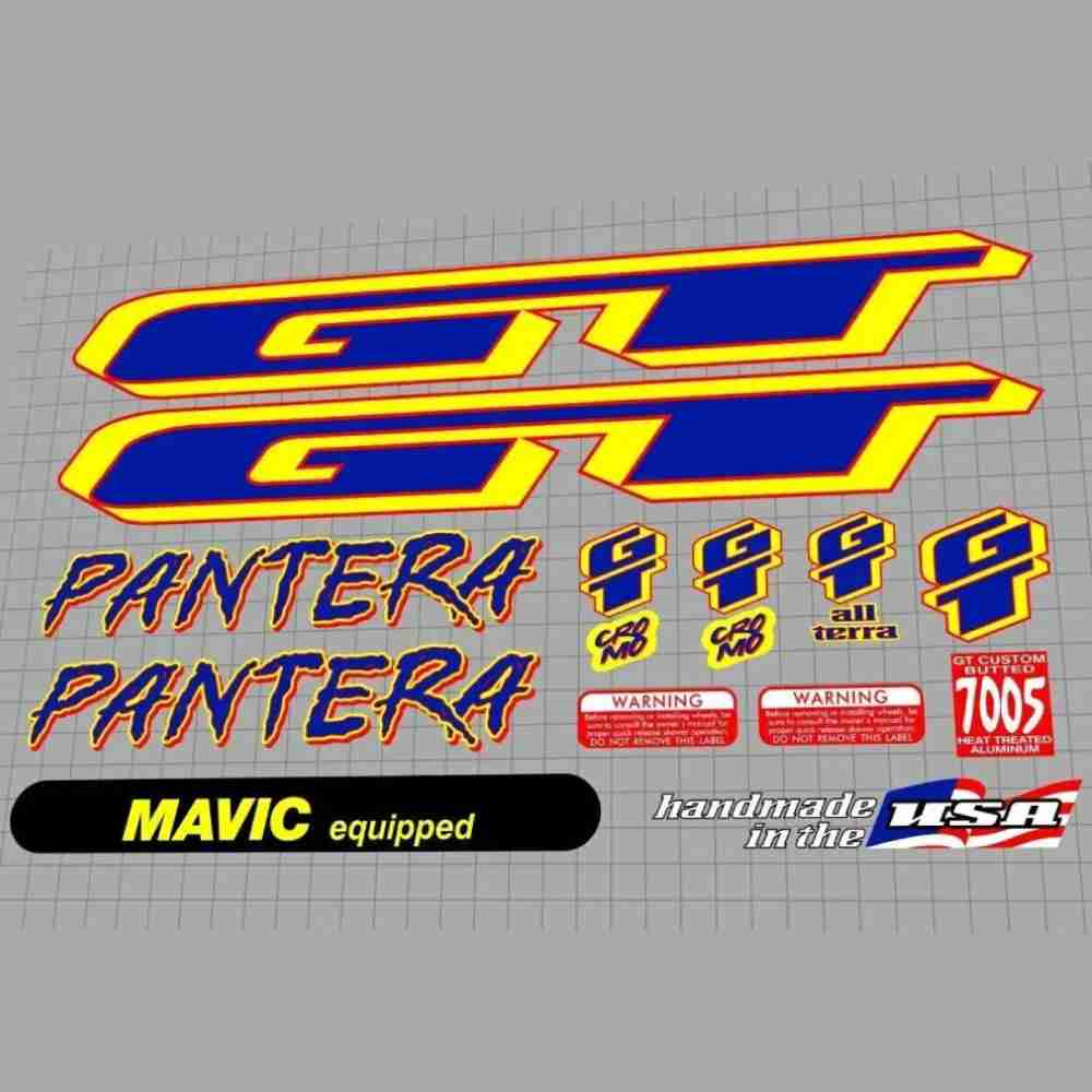 GT(ジーティー)PANTERA CHROME(パンテラクローム)フレームステッカーセット(1996)