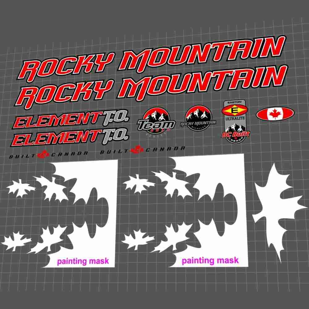 ROCKY MOUNTAIN(ロッキーマウンテン)ELEMENT TEAM ONLY(エレメントチームオンリー)フレームステッカーセット(2000)