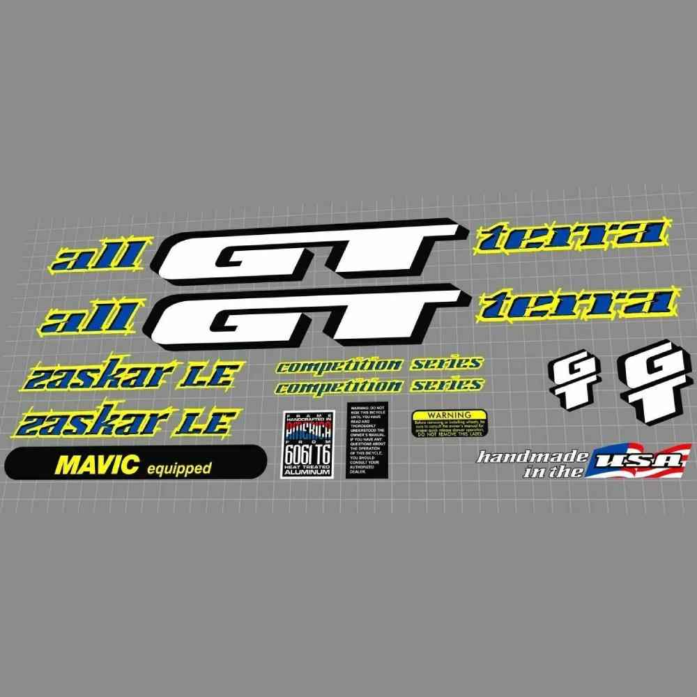 GT(ジーティー)ZASKAR LE(ザスカーエルイー)フレームステッカーセット(1995)