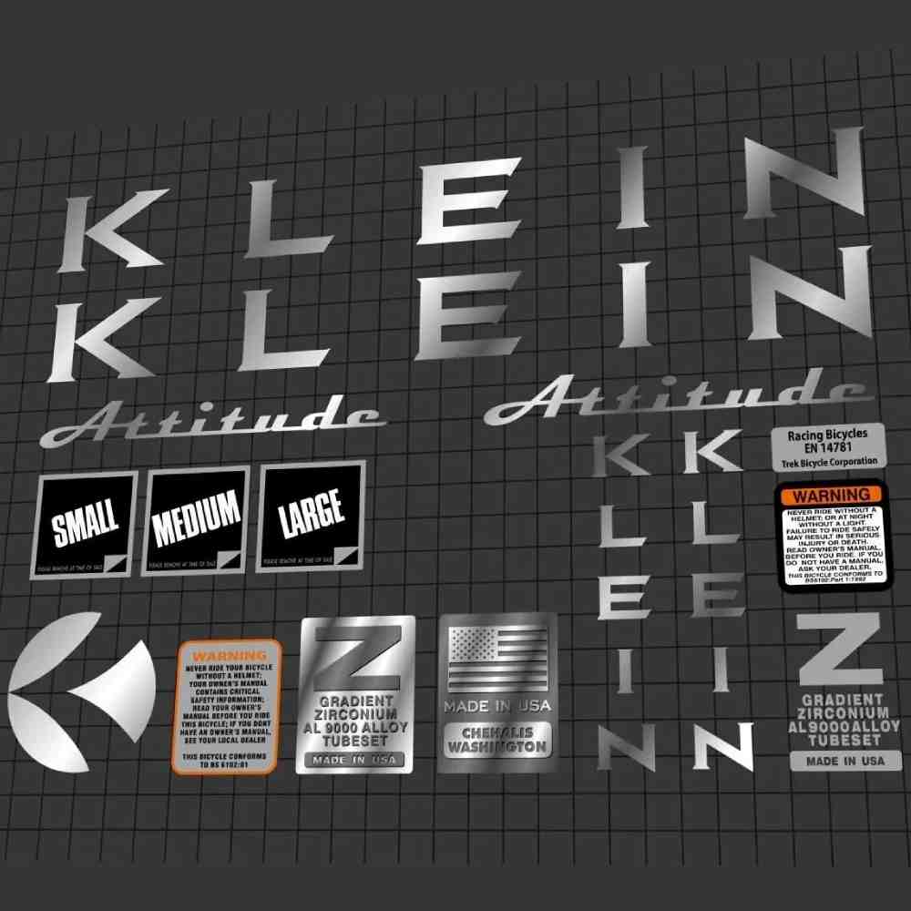 KLEIN(クライン)Attitude(アティチュード)フレームステッカーセット(2002/シルバー)