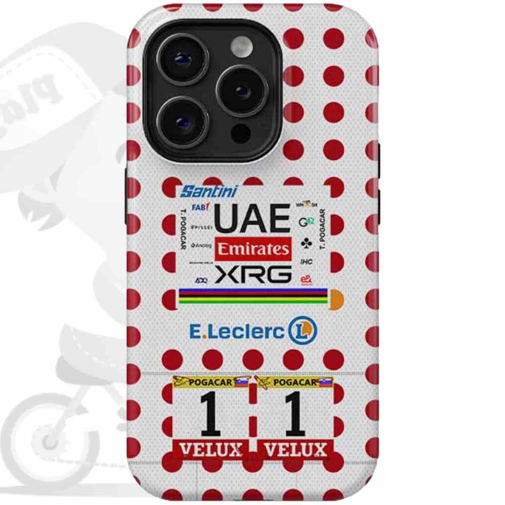 UAE-Team Emirates(ユーエーイーチームエミレーツ)iPhoneカバー(2025/Tour de France(ツールドフランス)限定/Tadej Pogacar(タディポガチャル)/Polka Dot(ポルカドット))