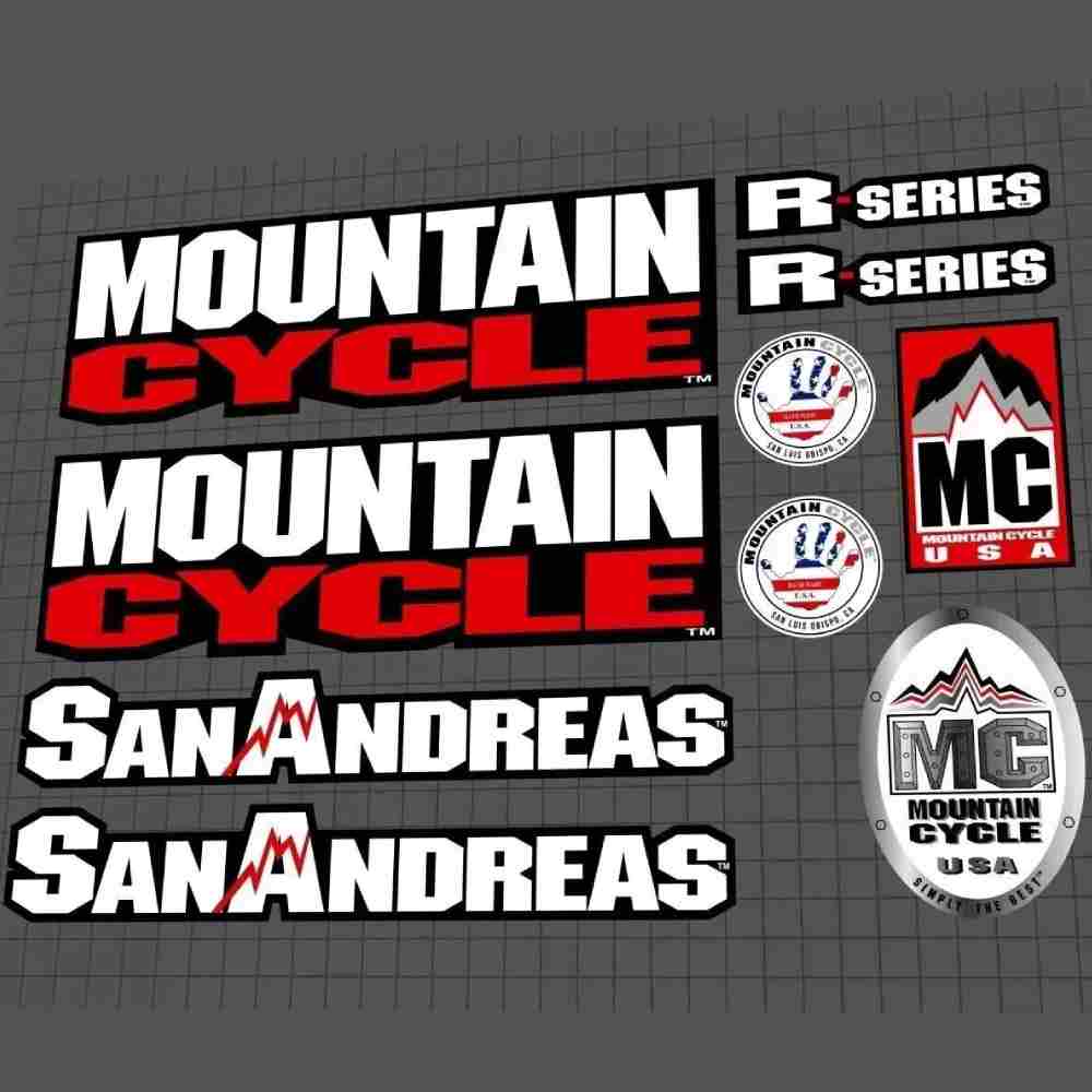 MOUNTAIN CYCLE(マウンテンサイクル)SAN ANDREAS(サンアンドレアス)フレームステッカーセット(1997)