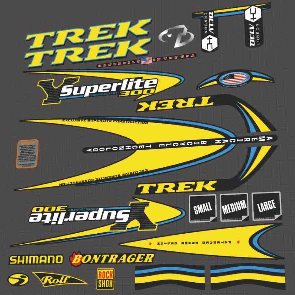 TREK(トレック)Y SL300 SUPERLITEフレームステッカーセット(1999/イエローリフレクティブ)