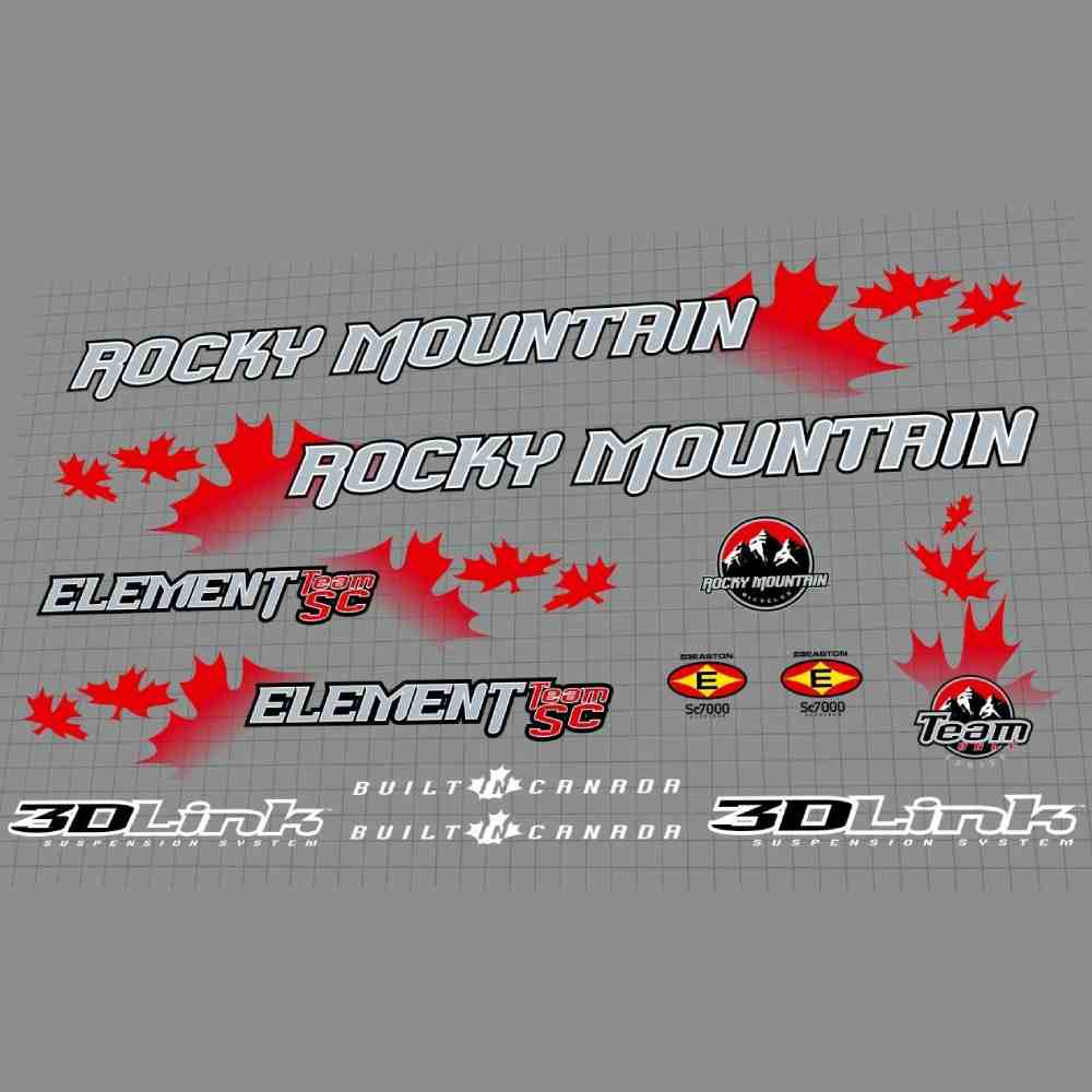 ROCKY MOUNTAIN(ロッキーマウンテン)ELEMENT(エレメント)TEAM SCフレームステッカーセット(2001)