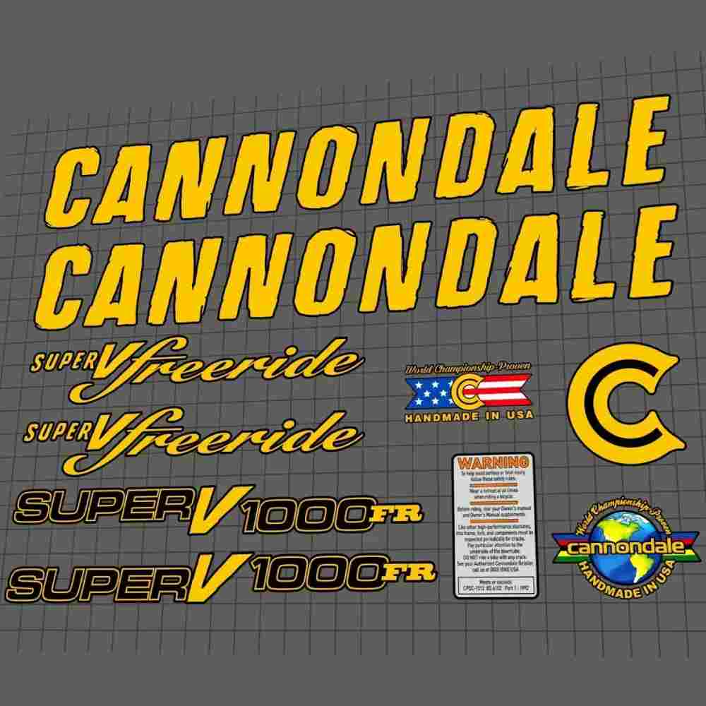 CANNONDALE(キャノンデール)SUPER V 1000 FRフレームステッカーセット(1998)