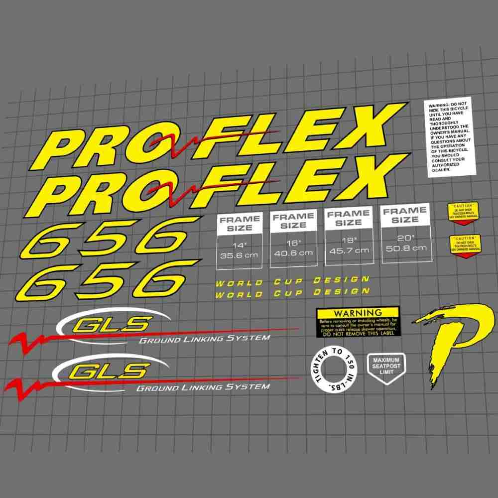 Girvin(ガービン)PROFLEX(プロフレックス)656フレームステッカーセット(イエロー)