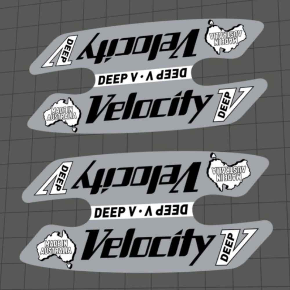 Velocity(ベロシティ)DEEP Vリムステッカーセット(リム2本分/グレー)