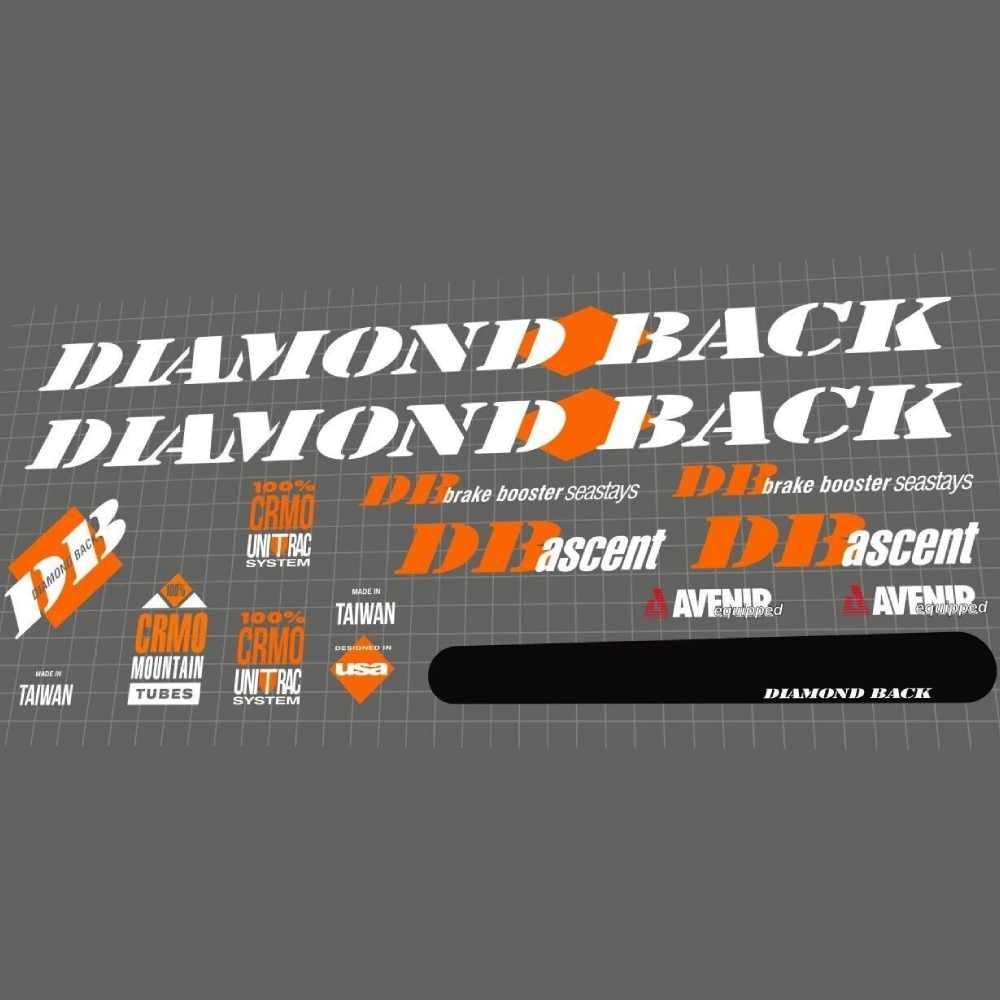 DIAMOND BACK(ダイヤモンドバック)ascent(アセント)フレームステッカーセット(グリーンフレーム用/1991)