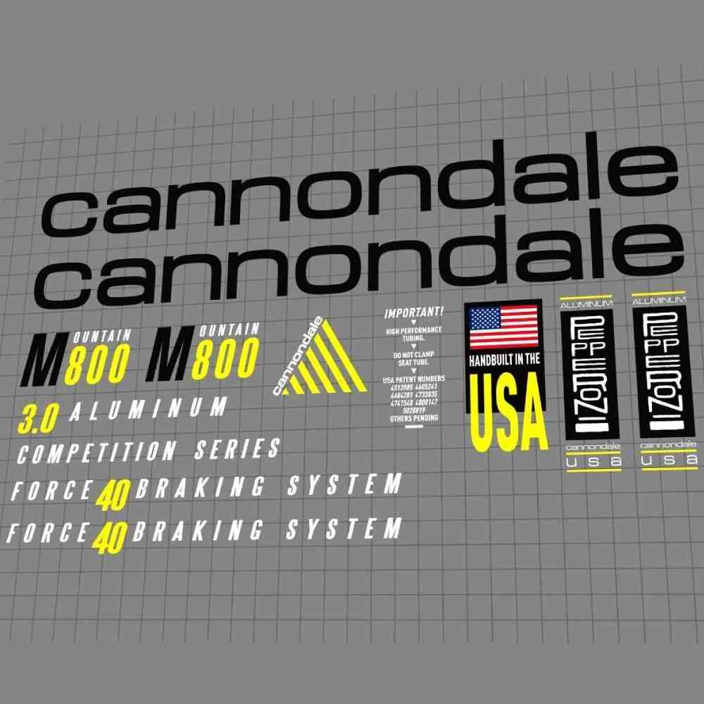 cannondale(キャノンデール)M800フレームステッカーセット(1992)