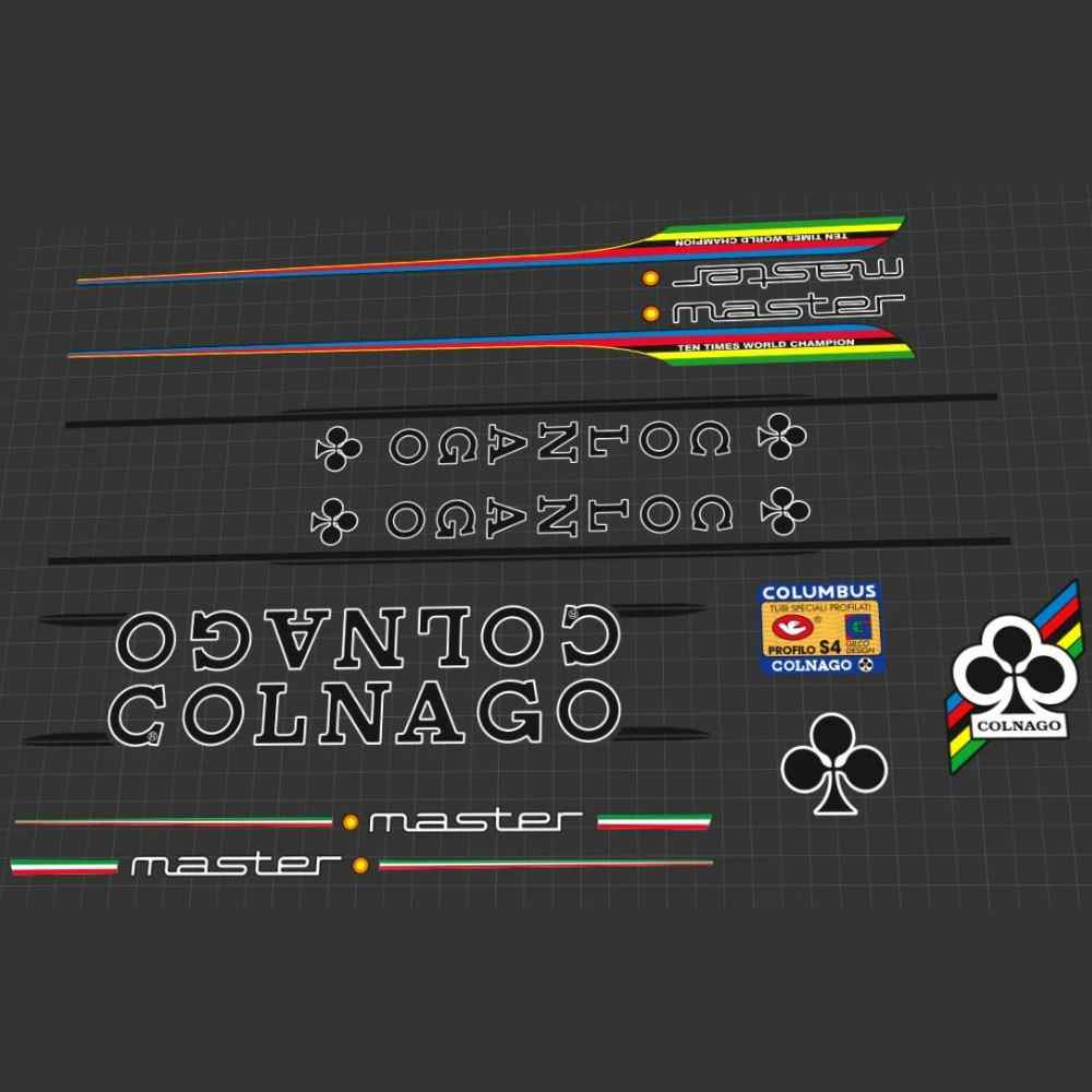 COLNAGO(コルナゴ)master(マスター)フレームステッカーセット(Saronni(サローニ)/1985/ブラック/ホワイトアウトライン)