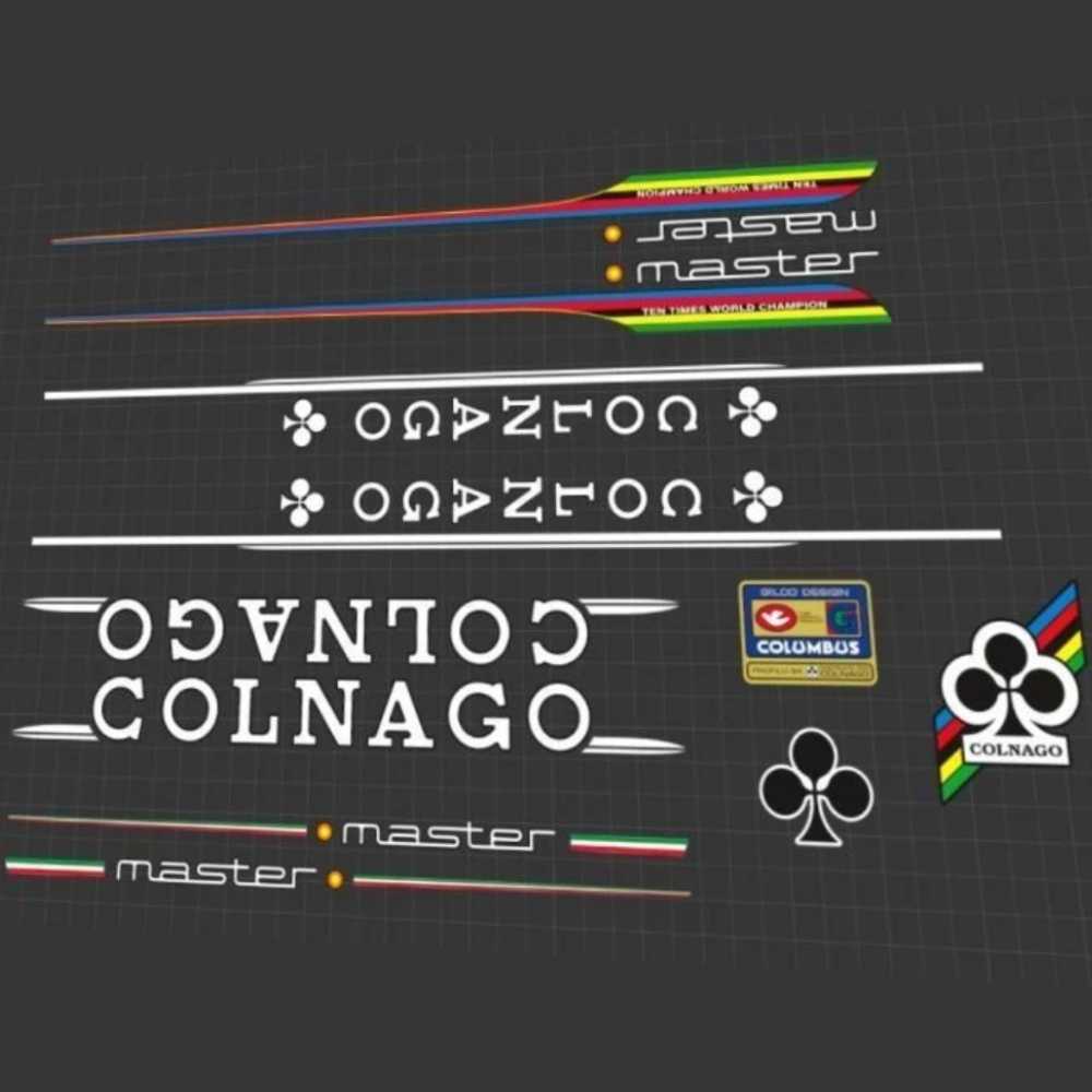 COLNAGO(コルナゴ)master(マスター)フレームステッカーセット(Saronni(サローニ)/1985/ホワイト/ブラックアウトライン)