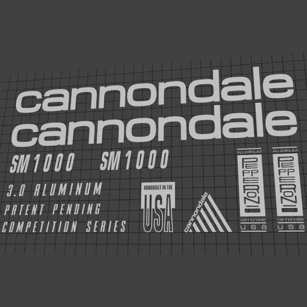 cannondale(キャノンデール)SM1000フレームステッカーセット(ホワイトグレー)