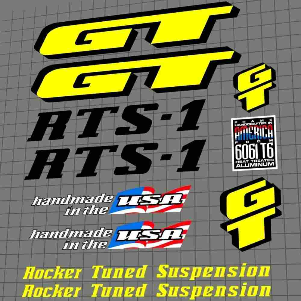 GT(ジーティー)RTS-1(アールティーエスワン)フレームステッカーセット(1993)