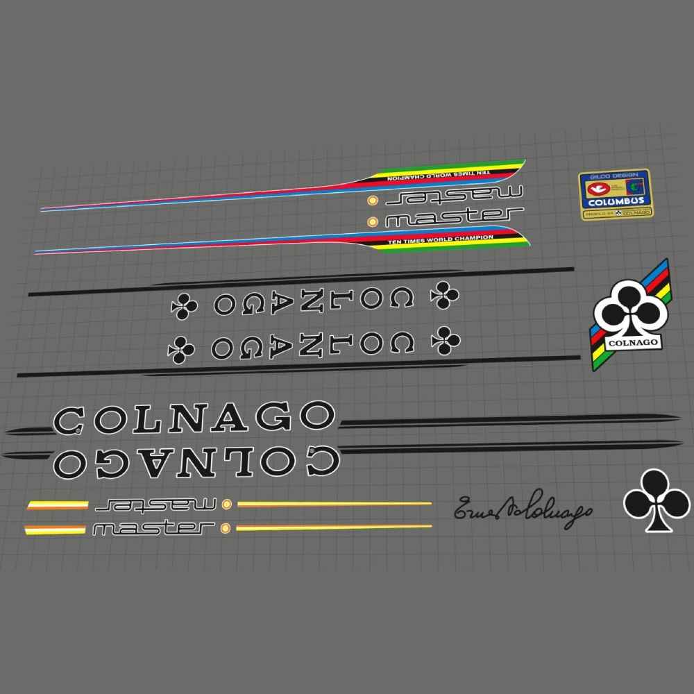 COLNAGO(コルナゴ)master GILCO(マスタージルコ)フレームステッカーセット(ブラック/ホワイトアウトライン)