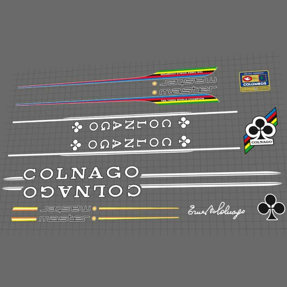 COLNAGO(コルナゴ)master GILCO(マスタージルコ)フレームステッカーセット(ホワイト/ブラックアウトライン)