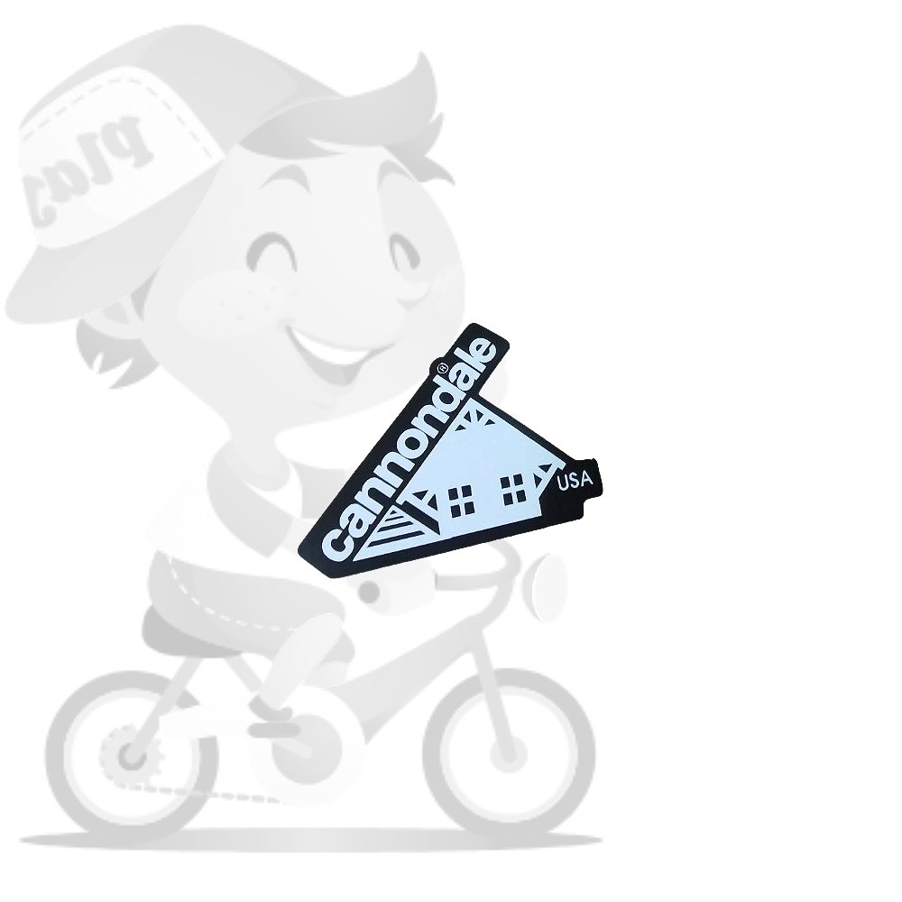 cannondale(キャノンデール)HEAD BADGE(ヘッドバッジ)タイプステッカー(シルバーホワイト/ブラック)